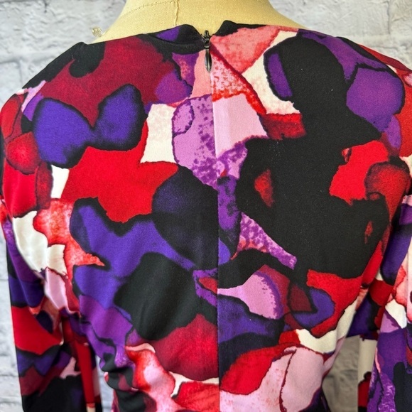 Calvin Klein Abstract Floral Faux Wrap Dress Women’s US 8 - Picture 5 of 11